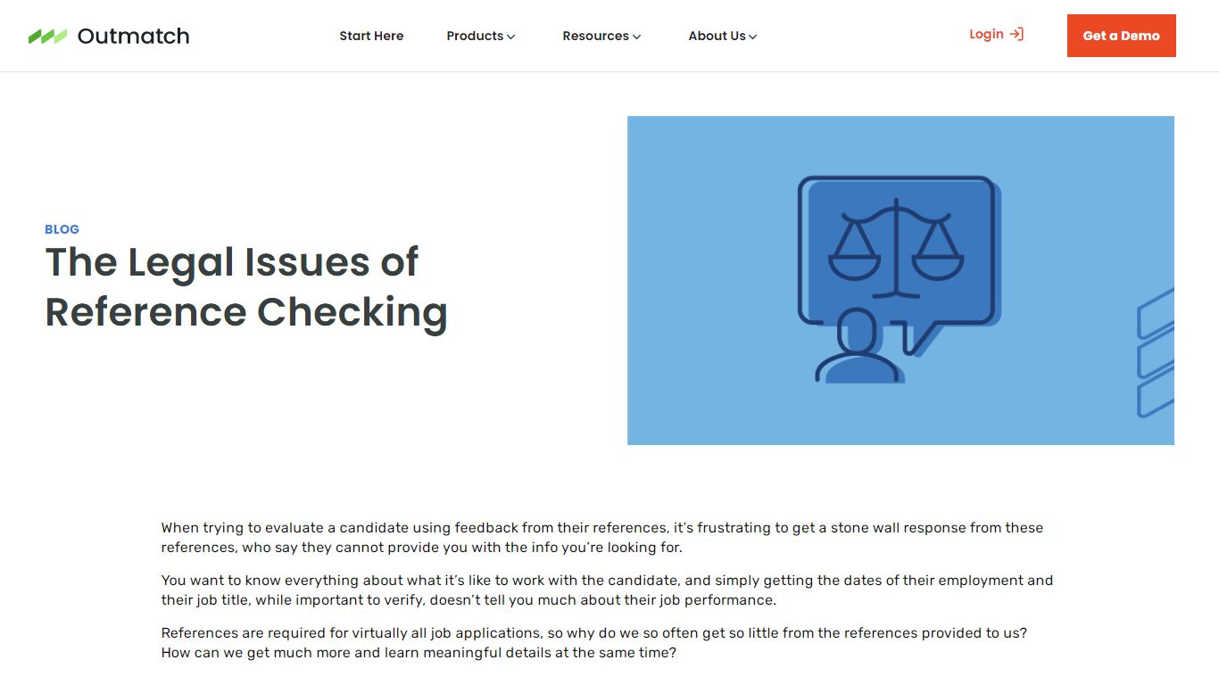 The Legal Issues of Reference Checking | Outmatch